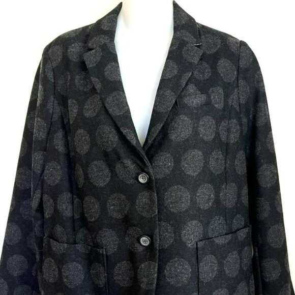 NWOT GAP BLACK & GRAY POLKA DOT WOOL BLEND ACADEMY BLAZER SIZE 10 - Picture 5 of 11